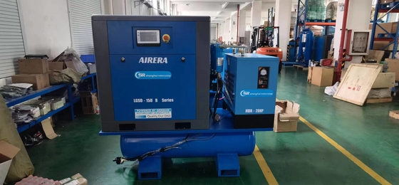 VSD 16bar 7.5kw 10hp ถังติดตั้งสกรูคอมเพรสเซอร์สําหรับอุตสาหกรรมตัดเลเซอร์