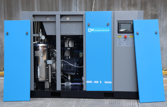 Shanghai Rotorcomp OGFD-45D B เครื่องปรับอากาศไร้น้ํามัน เครื่องขับเคลื่อนตรง ความเร็วคงที่ ความเร็วแปรสําหรับอุตสาหกรรม